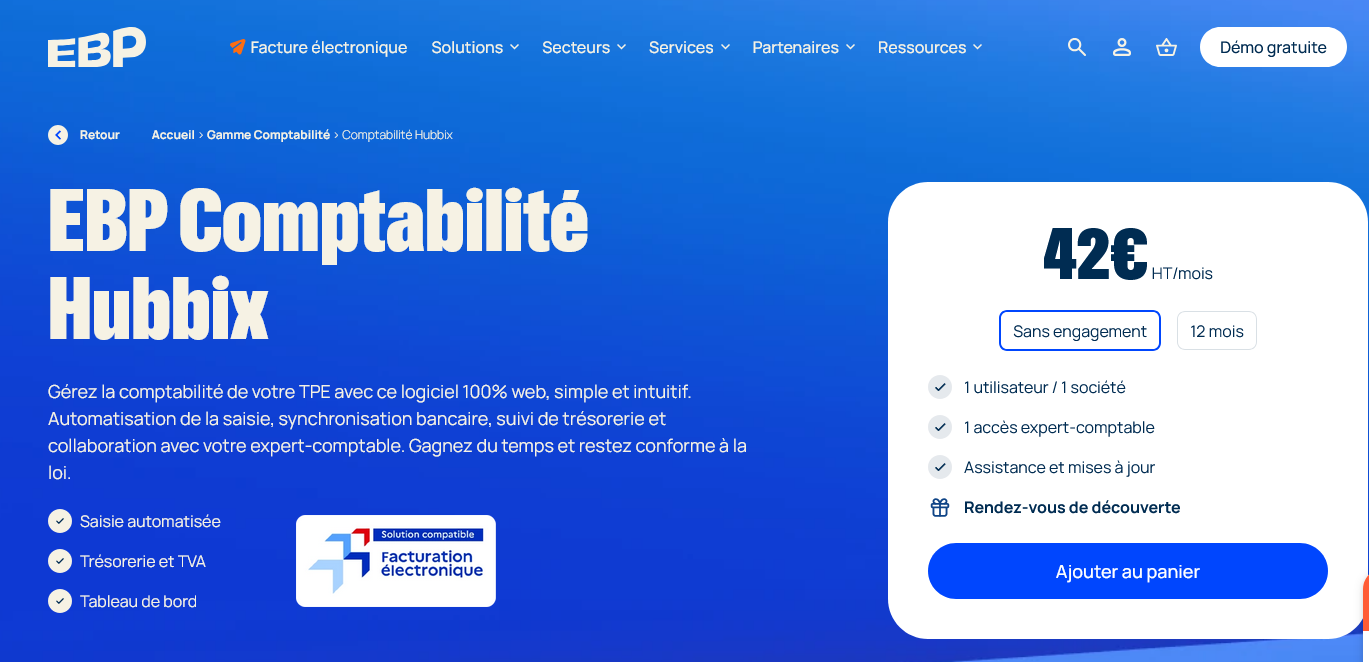 Aperçu EBP Comptabilité Hubbix