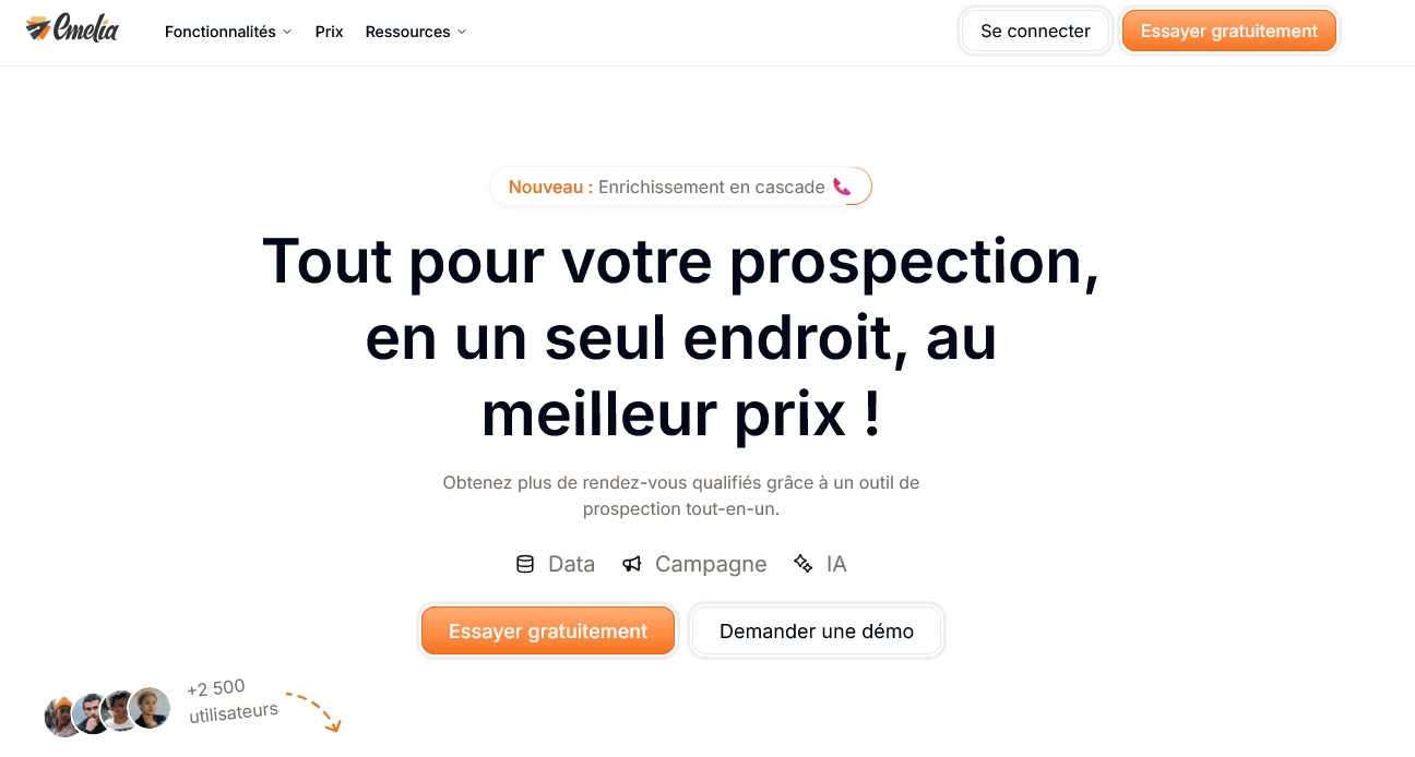 Aperçu Emelia.io