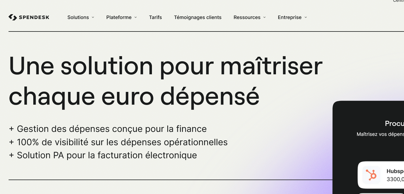 Aperçu Spendesk