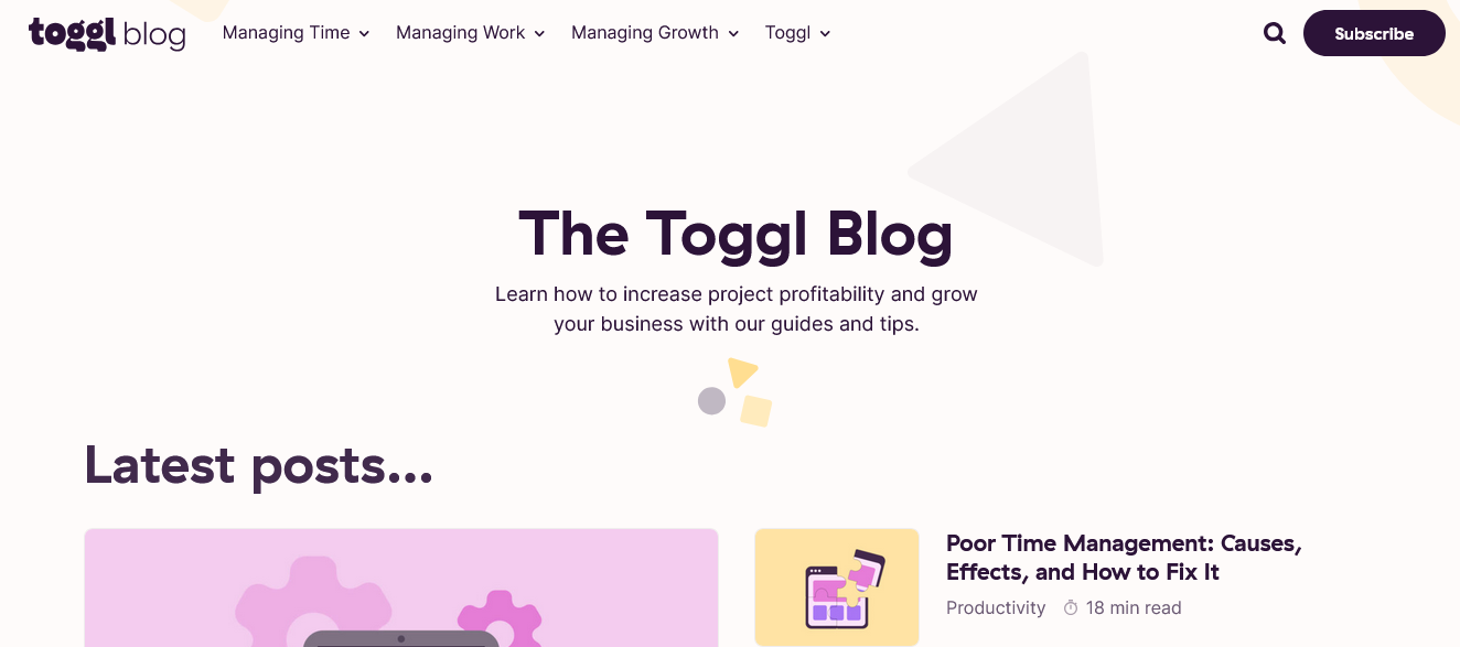 Aperçu Toggl Plan