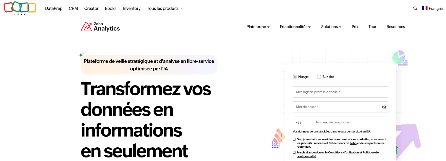 Aperçu Zoho Analytics